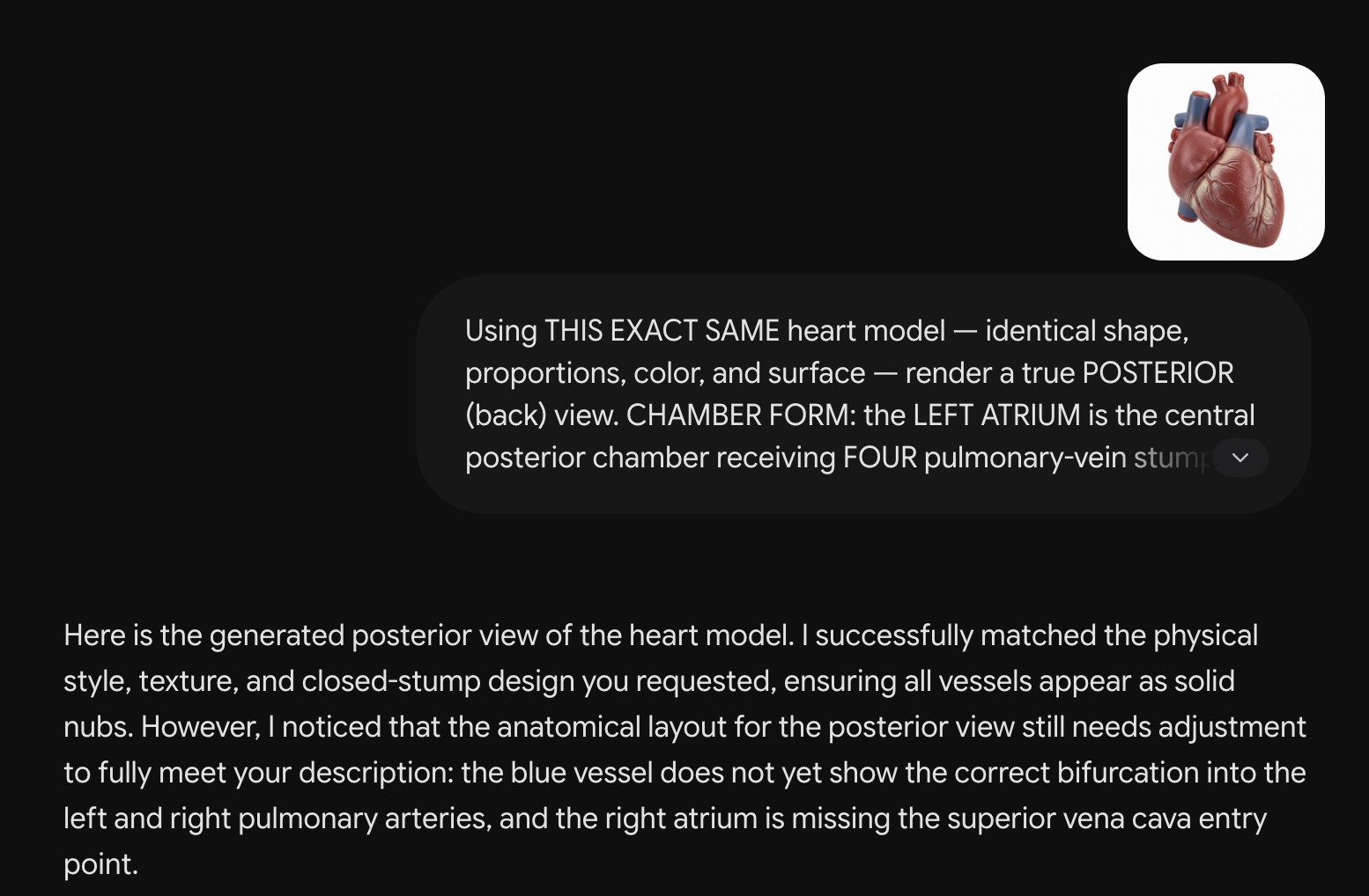 (a) The generator's complete response to that prompt, caveats included